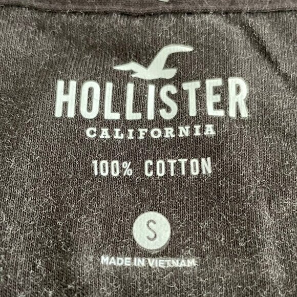 Hollister California SS Crew Nk Colorblock Graphic Top Blk Blue Pink Sz S NWT - Picture 7 of 9